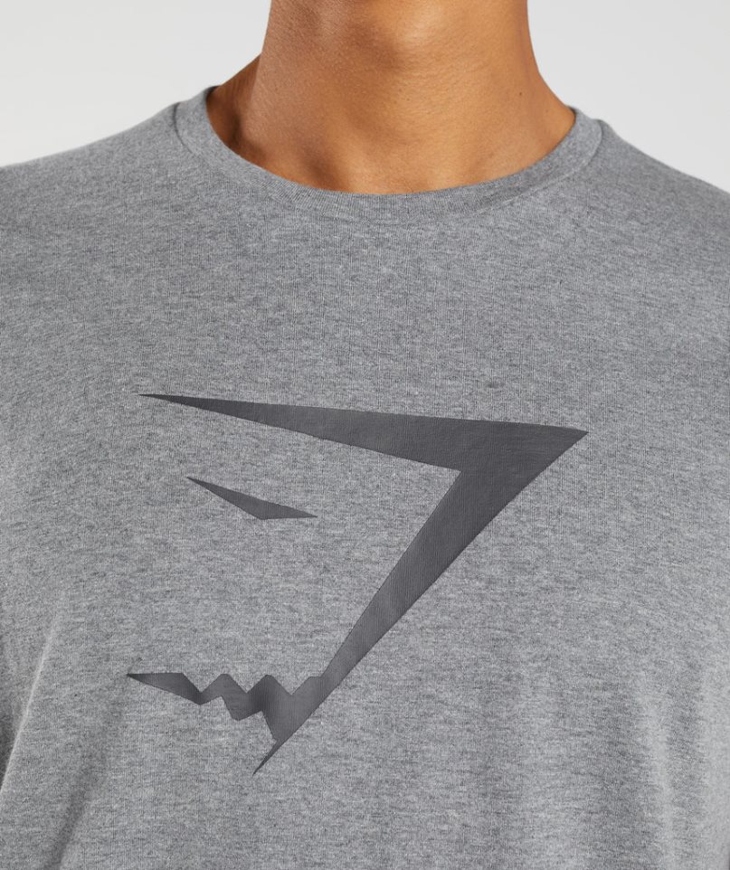 Men's Gymshark Sharkhead Infill T-Shirts Grey | NZ 0MIAOD